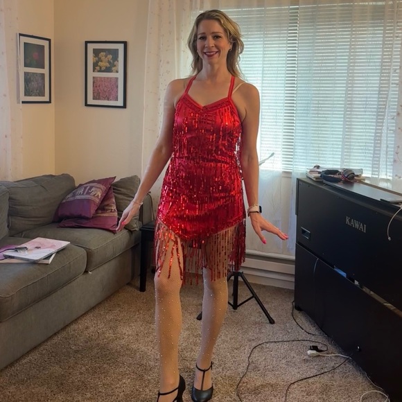 Weissman Dance / Halloween / Costume Flapper Roaring Twenties - RED - Picture 3 of 14